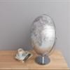 30cm Diameter Globe - JURI - Chrome Metal Base - Two Moving Axles - Silver - TROIKA Original view 2