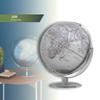 30cm Diameter Globe - JURI - Chrome Metal Base - Two Moving Axles - Silver - TROIKA Original view 4