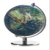 13cm Diameter Globe - Gagarin - Chrome Metal Base Topographic Map - Movable Axis - Blue Green - TROIKA Original view 1