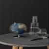 13cm Diameter Globe - Gagarin - Chrome Metal Base Topographic Map - Movable Axis - Blue Green - TROIKA Original view 2