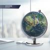13cm Diameter Globe - Gagarin - Chrome Metal Base Topographic Map - Movable Axis - Blue Green - TROIKA Original view 3