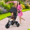 HONEY JOY Tricycle, 6 in 1 Kids Trike Stroller w/Adjustable Push Handle & Canopy, Reversible Seat, Safety Belt, Folding Pedal, Cup Holder, Storage, Push Tricycle for Toddlers 9 Months-5 Years (Black) view 2
