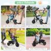 HONEY JOY Tricycle, Kids Trike Stroller w/Adjustable Push Handle & Canopy, Reversible Seat, Safety Belt, Folding Pedal, Cup Holder, Storage, Push Tricycle for Toddlers 9 Months-5 Years (Gray) view 4