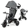 HONEY JOY Tricycle, 6 in 1 Kids Trike Stroller w/Adjustable Push Handle & Canopy, Reversible Seat, Safety Belt, Folding Pedal, Cup Holder, Storage, Push Tricycle for Toddlers 9 Months-5 Years (Gray) view 1