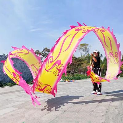 Dragon Poi Juggling Dragon Poi Ribbon Flag, Flinging Dancer Scales Dragon with Head, Square Exercise Dragon Streamer Kite Washable for Crafts, Flying Play Set (Color : Colorful4, Size : 6 m/19.6ft l