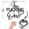 Black Glitter I'm Fucking One Cake Topper, Happy 1st Birthday/Cheers to 1 Year/Wild One, Funny 1st Birthday Party Decorations Supplies view 2