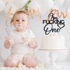 Black Glitter I'm Fucking One Cake Topper, Happy 1st Birthday/Cheers to 1 Year/Wild One, Funny 1st Birthday Party Decorations Supplies view 4