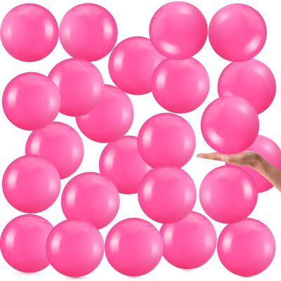 Yinder 24 Pieces Inflatable Beach Ball 6 Inches Pool Floating Ball Under the Sea Party Decorations Bubble Ocean Summer Pool Toys Party Supplies(Plain,Rose Pink)