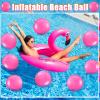 Yinder 24 Pieces Inflatable Beach Ball 6 Inches Pool Floating Ball Under the Sea Party Decorations Bubble Ocean Summer Pool Toys Party Supplies(Plain,Rose Pink) view 2
