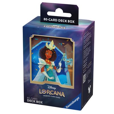 Ravensburger Disney Lorcana TCG Deck Box Featuring Tiana Celebrating Princess by Matthew Robert Davies | Securely Store 80 Sleeved Cards | Durable & Portable Organizer for TCG Fans | Ages 8+