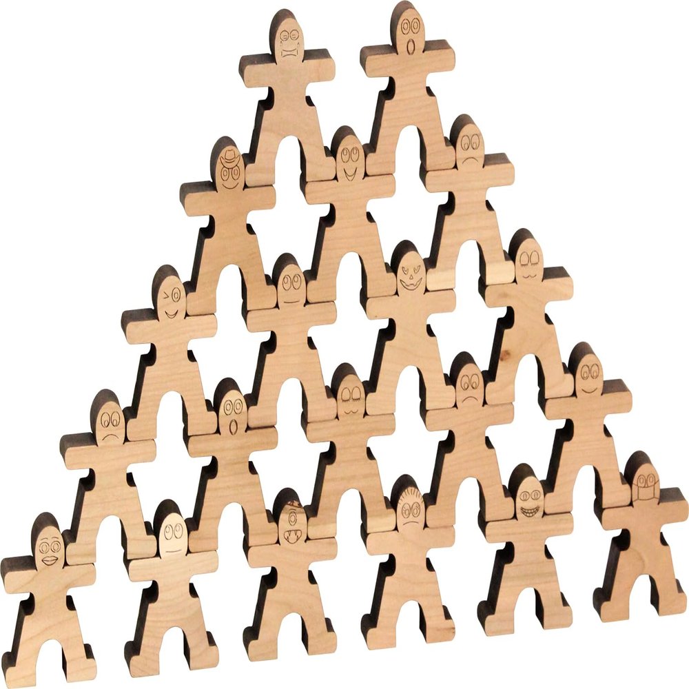 Maple Landmark Stacking Dudes (20pc Set) - Made in USA