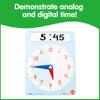edxeducation Learning Clock Activity Set | 8 Double-Sided Activity Cards and 25 Flashcards | Digital and Analog Teaching Clocks for Kids view 4