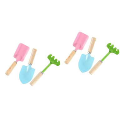 BESPORTBLE 2sets Mini Metal Garden Tools Set Trowel Rake Shovel Kids Size Safe Toys for Boys Girls 3pcs*2