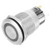 19mm SelfLocking Button SwitchNickel Plated Brass Button SwitchFlat Head Button Switch with Light (Blue) view 2