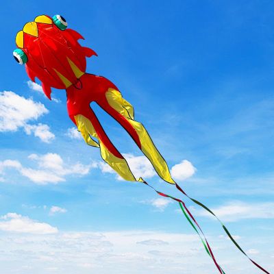 43ft Large Kites for Adults,3D Goldfish Frameless Soft Umbrella Giant Flying Kites,Easy to Fly with 330Ft Kite String in Beach and Amusement Parks-Ages 12+ (Yellow red)