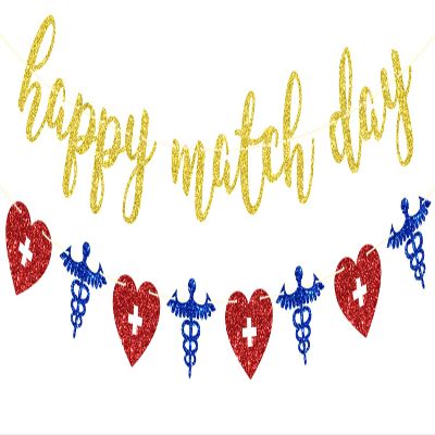 Happy Match Day Banner - Residency Match Day Party Decor - Congrats Doctor/Nurse, Medical School Graduation Party Decorations Glitter