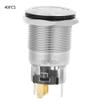 19mm Button Switch40Pcs Nickel Plated Brass Button SwitchFlat Head Button SwitchAutomatic Reset Button Switch with Light (Red) view 2