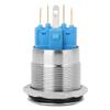 22mm SelfLocking Button Switch20Pcs Stainless Steel Button SwitchFlat Head Button Switch with Light (Blue) view 4