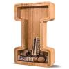 JOOMLAFLY Wooden Letter Piggy Bank for Kids Larger Letter Piggy Bank for Boys and Girls Personalized Piggy Bank Initial Coin Bank Wood Kids Money Bank for Birthday and Festival view 1