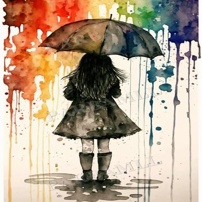 1000 Piece Jigsaw Puzzle for Adults, Watercolor Umbrella Girl Puzzle, Suitable Beginner Art DIY Handmade Gift, Decorations for Relaxing Breaks