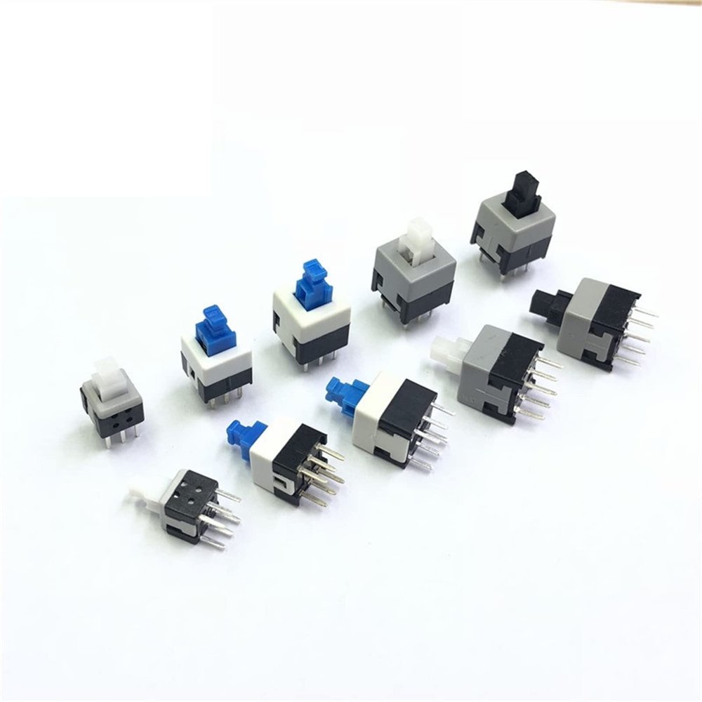 10PCS Non-Self-Locking Switch/Self Locking 5.8 * 5.8 7 * 7 8 * 8 8.5 * 8.5mm Push Tactile Power Micro Switch 6 Pin Button Reset Switch (Color : 10p 7mm No Lock) (Color : 10p 7mm No Lock)