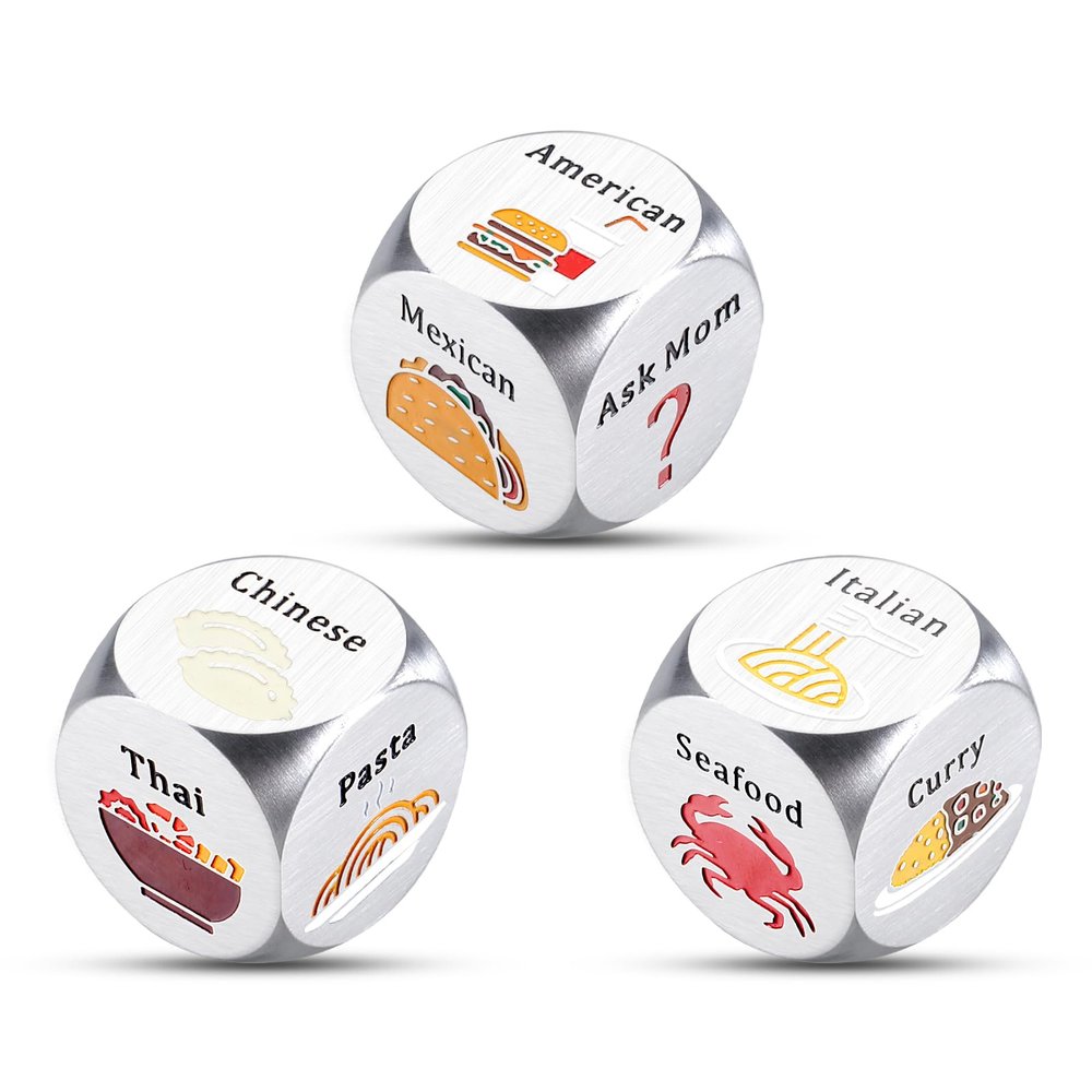 11th Anniversary for Women Men Food Decision Dice Decider Gifts for Boyfriend Husband Wife Girlfriend Couple Date Night Gifts for Friends Women Birthday Valentines Gifts for Him Her