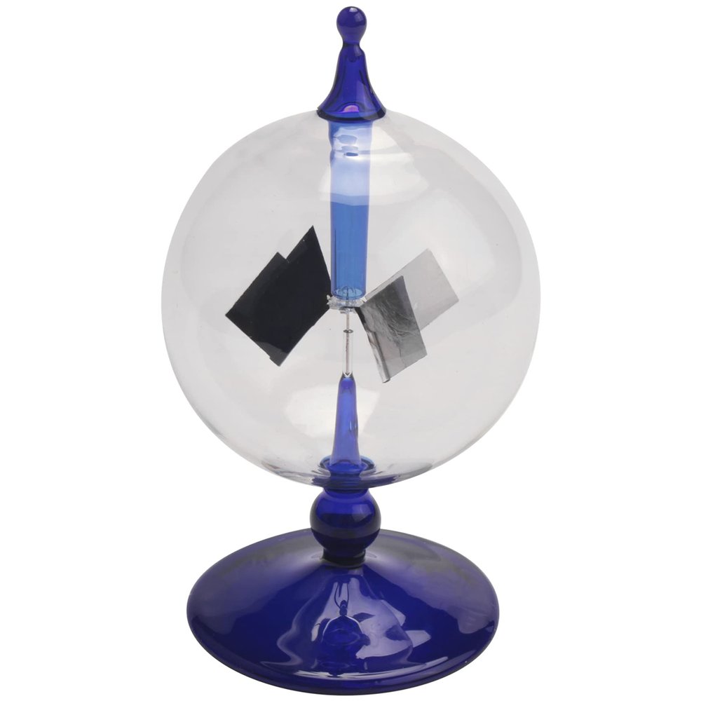 Hubceuo Blue Solar Power Radiometer Sunlight Energy Crookes Vanes Windmill Gift Home Desk Decoration