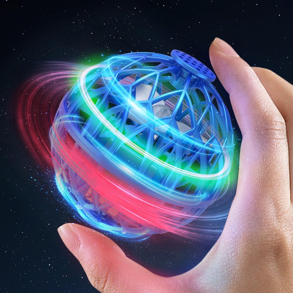 Flying Ball Toy for Kids, Hand Controlled Boomerang Orb Throw-Proof Durable Mini Fly Spinner Led Lights Magic Ball Shining Cool Toys Birthday Gifts for 7 8 9 10+ Year Old Boys Girls