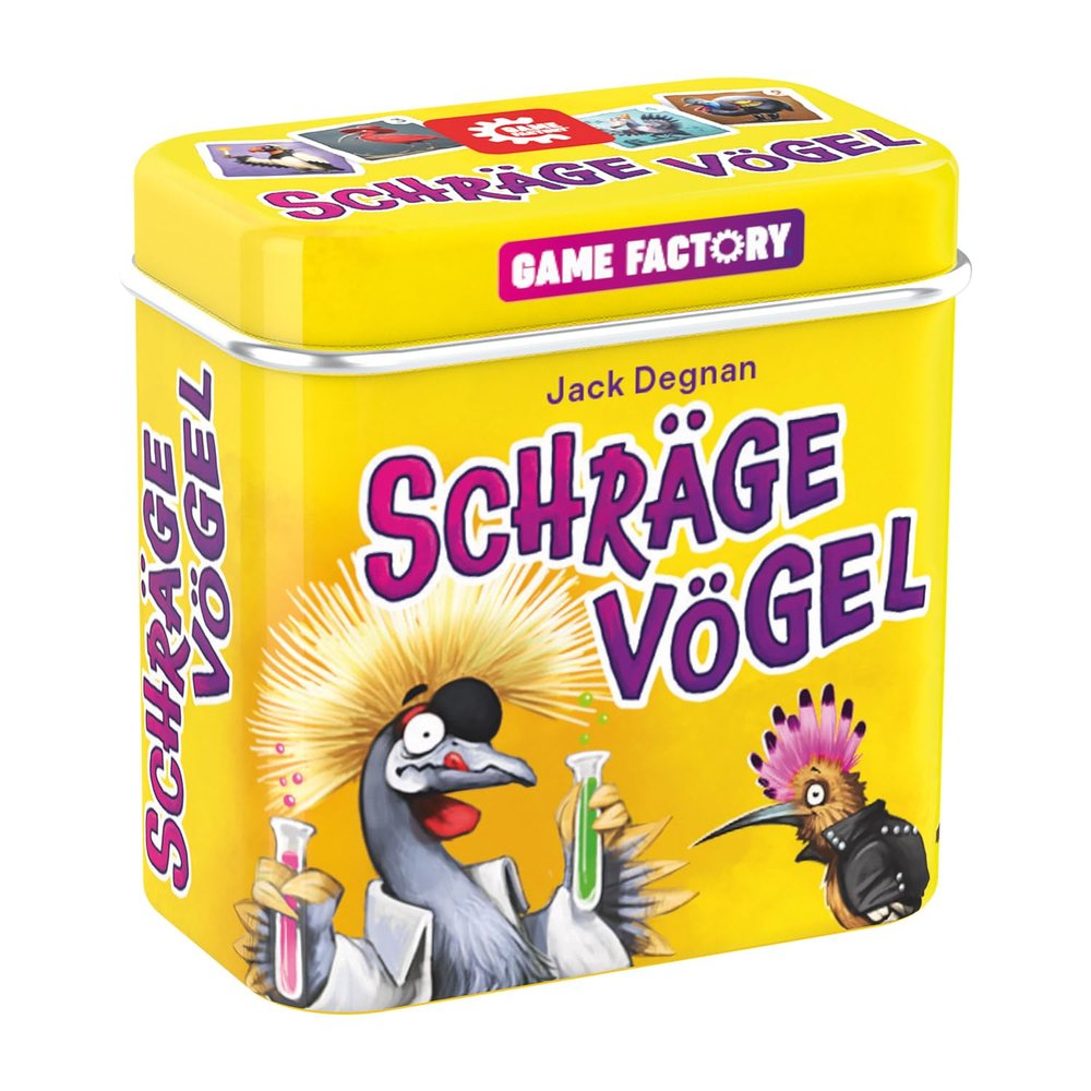 Game Factory 646091 Slanted Birds, Smart, Nasty Card Game, Mini Game in Handy Metal Tin, Simple Travel Game for Adults and Children from 8 Years