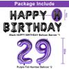 NANINUNENO 29th Birthday Decorations Set for Girl Women Boy Men, Purple Black 29 Happy Birthday Balloons Supplies with Purple Number Balloons 29 Happy Birthday Banner view 2