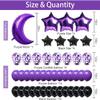 NANINUNENO 29th Birthday Decorations Set for Girl Women Boy Men, Purple Black 29 Happy Birthday Balloons Supplies with Purple Number Balloons 29 Happy Birthday Banner view 3