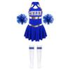 FEESHOW Kids Girls Cheerleading Dress Outfits Sleeveless Dress with Flower Balls Socks Halloween Fancy Party Dress Up B Royal Blue 16 Years view 1