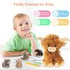 5 Pcs Highland Cow Stuffed Animal, 14" Fluffy Stuffed Highland Cow Plush Toys with Babies Inside Mommy Scottish Highland Cows with 4 Baby Calves for Kids Christmas Birthday Surprise Gift view 3
