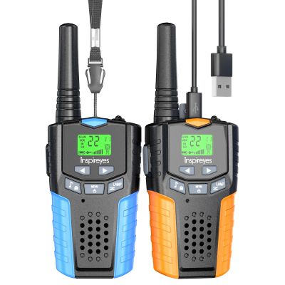 Inspireyes Walkie Talkies for Kids Rechargeable,Toys for Boys and Girls Ages 3-12, 2 Pack Long Range 2-Way Radios, Birthday Gifts,Christmas Stockings, Outdoor Play, Family Games, Hiking Camping Gear
