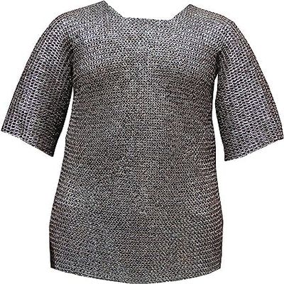8mm riveted shirt 18 gauge arming wear Natural coating armor Medieval reenactment shirt Chainmail alternative Historical costume armor LARP arming wear (XXL, NATURAL COATING)