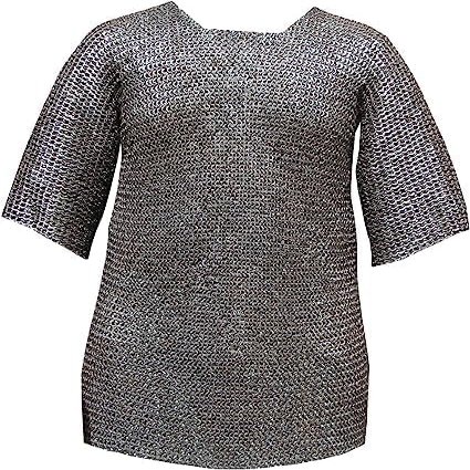 8mm riveted shirt 18 gauge arming wear Natural coating armor Medieval reenactment shirt Chainmail alternative Historical costume armor LARP arming wear (XXL, NATURAL COATING)