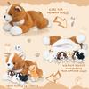 5 Pieces Dog Stuffed Animal with Babies, 16" Mommy Stuffed Corgi Dog Plush with 4 Puppies Plush Inside, Huggable Dogs Pillow Toys and Puppy Surprise for Kids Easter Stuffers Christmas Birthday Gift view 2
