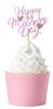 36 pcs Mother's Day Cupcake Topper Happy Mother's Day Pink Party Cake Decorations Cupcake Toppers Picks for Mother's Birthday Party (pink heart) view 3