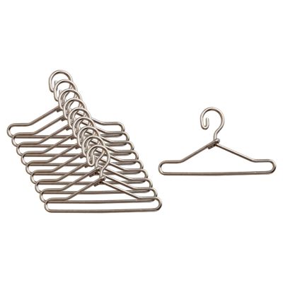 10x Mini Doll Clothes Hanger Miniature Clothes Stand,Doll Closets Accessories, Mini Toy Metal Dress Outfit Holder, M