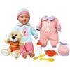 Lissi: Baby Doll Billie & Little Bear - 15" Blue & Pink - 8 Piece Set W/ Stuffed Teddy Bear, Extra Outfit, Food Accessories, Pretend Play Kids Age 2+ view 1