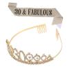 balacoo 1set Birthday Party Crown and Etiquette Belt Crown Sash Decor for Birthday Celebration Shoulder Strap Hot Stamping Eye-catching Party Accessory for Women and Girls view 1