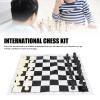 Folding Portable Chess Set, 2 in 1 Reversible Chinese Chess Checkers Kit, Complete Set with 32pcs Chess Pieces and 24pcs Checkers, Suitable for Travel Outdoor, Family Gatherings view 3