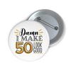 50th Birthday Gifts for Her Him, Gifts for Women Men, Cool Happy Birthday Pin Gift for 50 Year Old Woman Man, Funny Badge Gift Ideas for Adults, Mom Dad Party Supplies Party Favors view 2