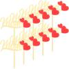 10pcs Mothers Day Cake Toppers Golden Acrylic Mom Cupcake Picks Holiday Cake Decorations for Happy Mothers Day Birthday Party Supplies view 1