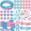 Bluegogo 202 Pcs Baby Gender Reveal Party Supplies Favors Boy or Girl, Gender Reveal Ideas Gender Reveal Games Supplies, Baby Gender Reveal Bracelets, Team Boy Girl Button Pins view 1