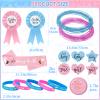 Bluegogo 202 Pcs Baby Gender Reveal Party Supplies Favors Boy or Girl, Gender Reveal Ideas Gender Reveal Games Supplies, Baby Gender Reveal Bracelets, Team Boy Girl Button Pins view 3