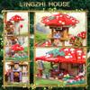 2763PCS Mushroom House Building Blocks,Creative Ideals Ganoderma Hotel Building Blocks, Perfect Choice for 6+ Boys, Girls or Adults view 2