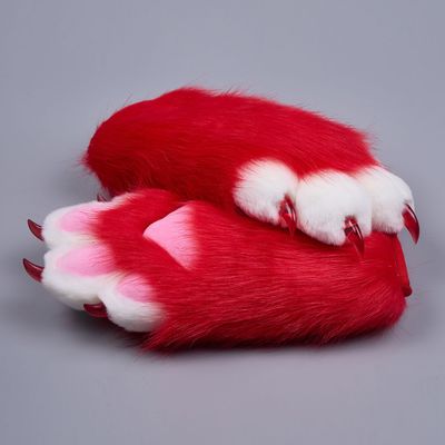 Fursuit Paws Furry Furries Paw Costumes Accessories (Red Pair)