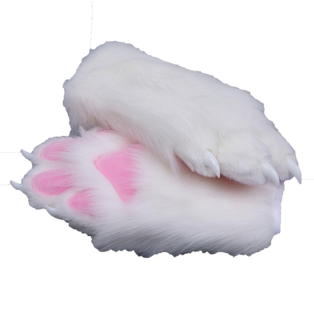 Fursuit Paws Furry Furries Paw Costumes Accessories (White Pair)