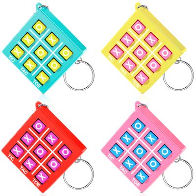 16 Pcs Tac Toe Game Birthday Summer Party Favors Goodie Bags Stuffers for Kids 8-12 Classroom Prize Puzzle Game Treasure Toys Bulk Keychain Pinata Filler Return Gifts for Girl Boy (Macaroon Color)